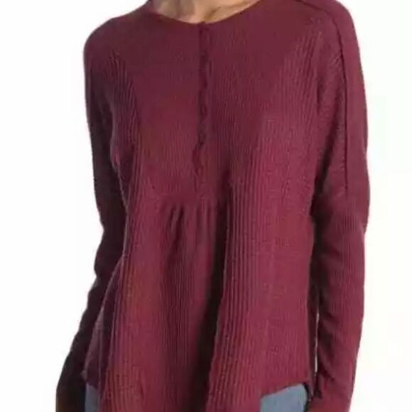 Nordstrom Burgundy Ribbed Sweater Medium - Picture 2 of 6